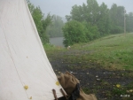 Looking at the river from the tents